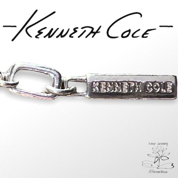 Elegant Silver-tone Kenneth Cole Necklace | 18” + 3” Extension - Picture 4 of 9